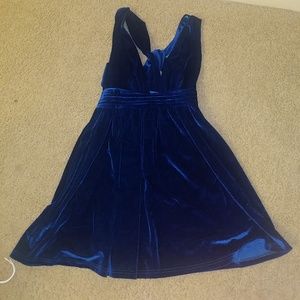 Nasty Gal blue velvet dress